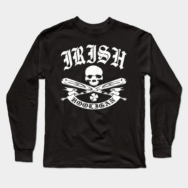 Irish Hooligan (vintage distressed look) Long Sleeve T-Shirt by robotface